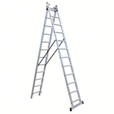 Scara combinata din aluminiu MESTERINO TOOLS MTJL-206-2X12, 4.3 metri, 2x12 trepte, greutate maxima 115 kg