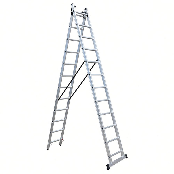 Scara combinata din aluminiu MESTERINO TOOLS MTJL-206-2X12, 4.3 metri, 2x12 trepte, greutate maxima 115 kg