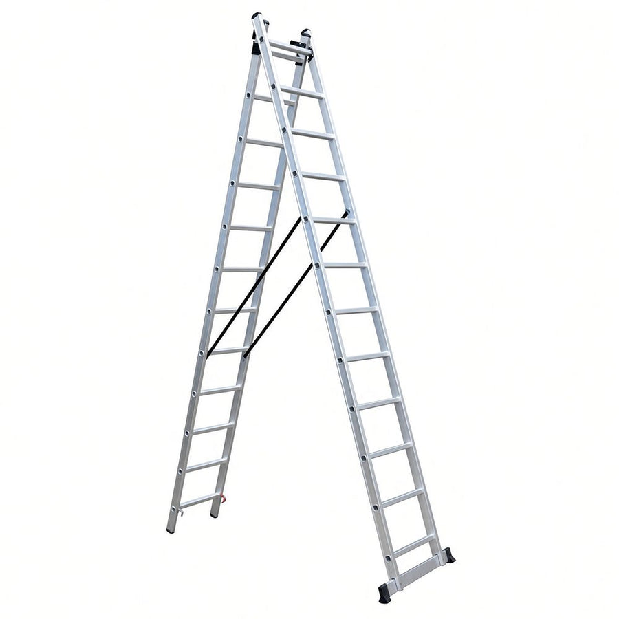 Scara combinata din aluminiu MESTERINO TOOLS MTJL-206-2X12, 4.3 metri, 2x12 trepte, greutate maxima 115 kg