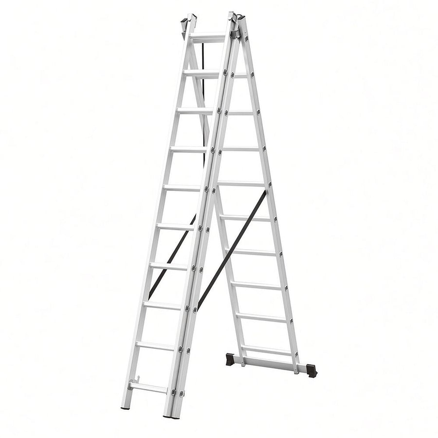 Scara combinata din aluminiu MESTERINO TOOLS MTJL-207-3X10, 6.77 metri, 3x10 trepte, greutate maxima 115 kg