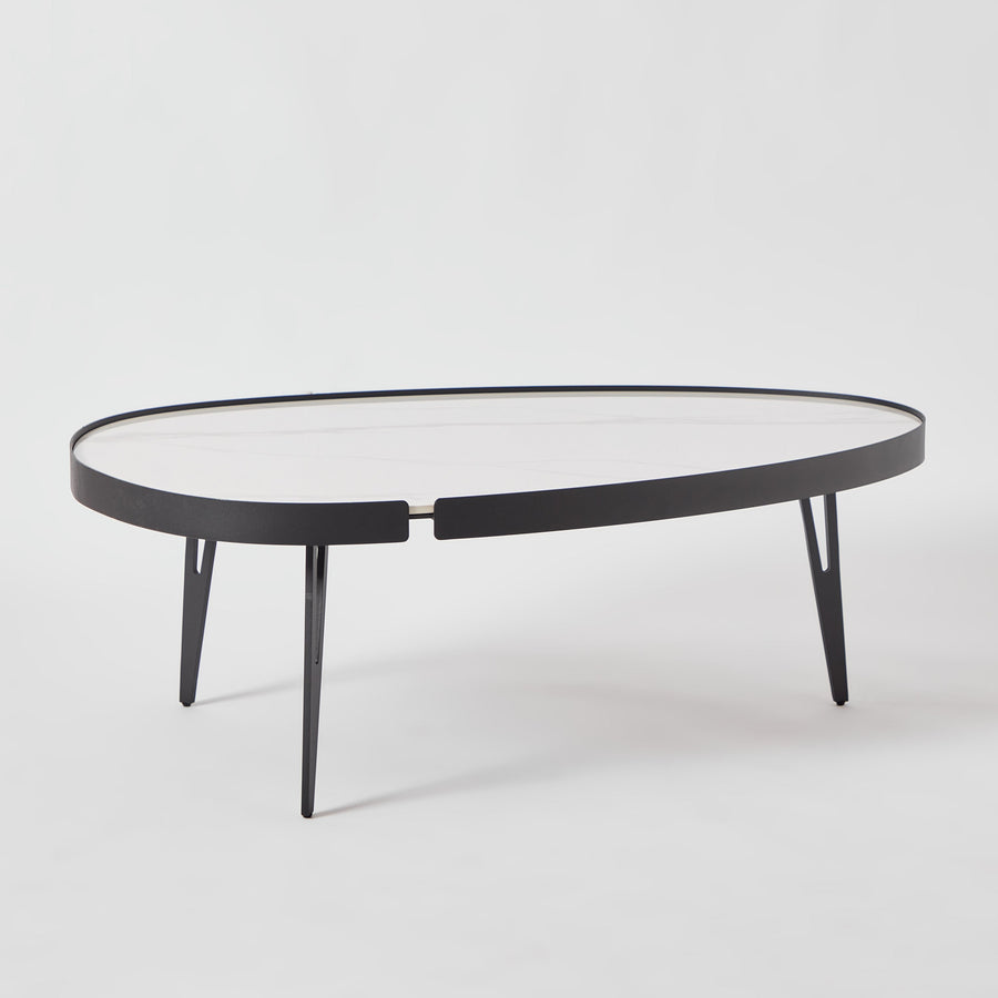 Set 2 Masute de Cafea Moderne din Piatra Sinterizata, Finisaj Lucios, Rezistente la Caldura si Pete, Design Elegant pentru Living
