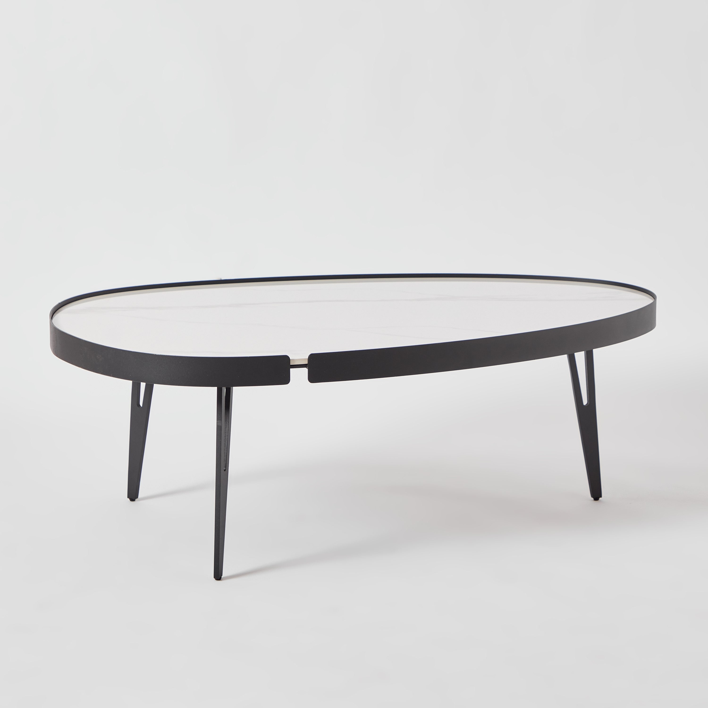 RESIGILAT - Set 2 Masute de Cafea Moderne din Piatra Sinterizata, Finisaj Lucios, Rezistente la Caldura si Pete, Design Elegant pentru Living