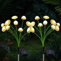 Set de 2 lumini solare in forma de meduza, 12 LED-uri, alb cald, 2x2x30 cm