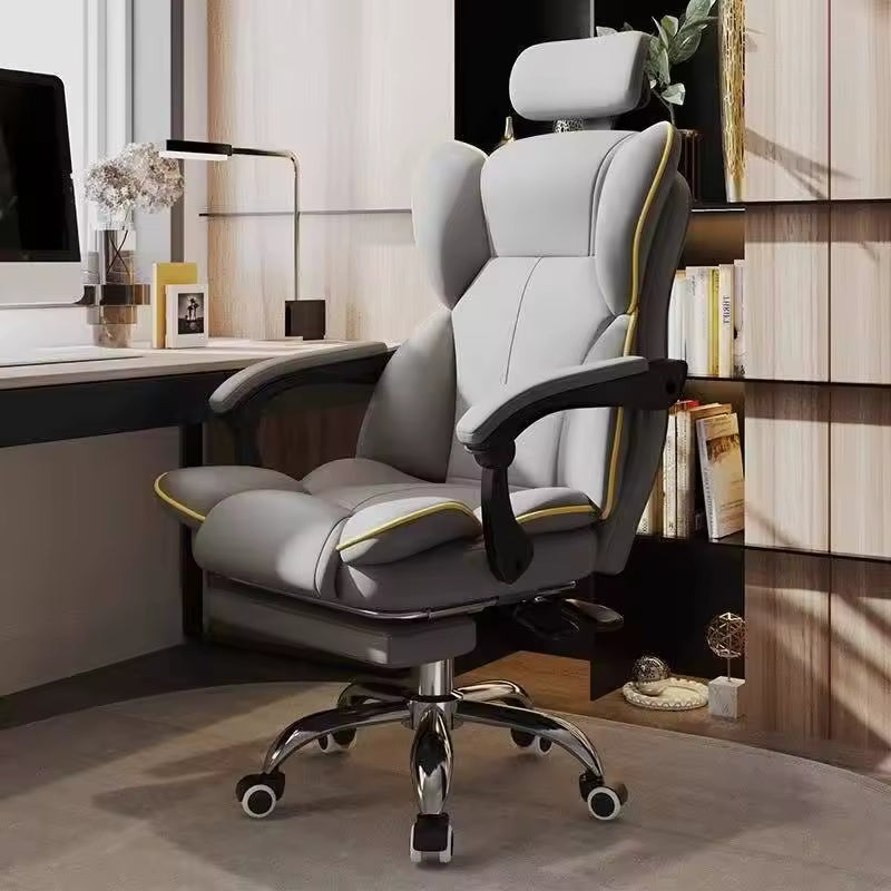 Scaun Ergonomic Directorial cu Suport Picioare Rabatabil Piele Ecologica - detaliu produs
