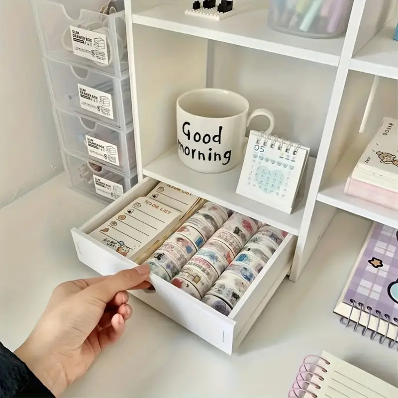 Organizator de birou - Raft cu sertar pentru stocare si decoratiuni