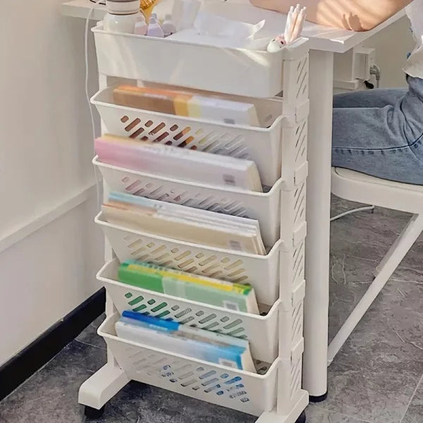 Etajera pliabila cu 5 rafturi  pentru carti si obiecte de birou