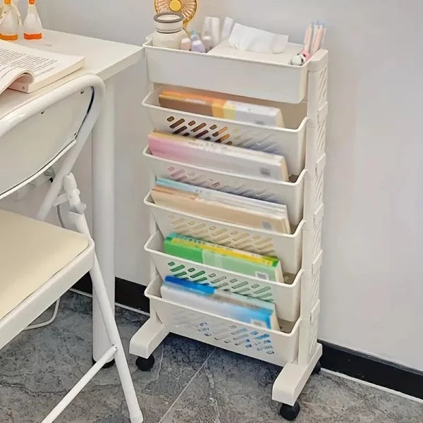 Etajera pliabila cu 5 rafturi  pentru carti si obiecte de birou