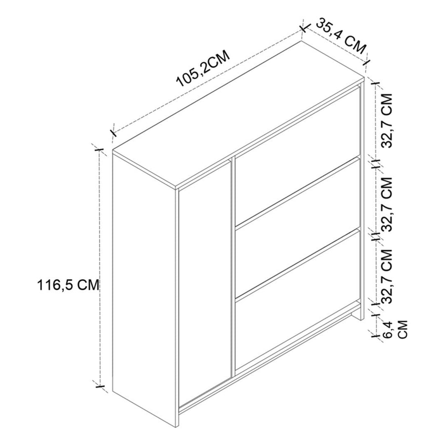 Pantofar Gizem cu usi basculante, dulap pantofi 90 x 100 cm capacitate 12-16 perechi, mobilier hol compact, PAL melaminat 18 mm clasa E1, mecanism flip-down pentru acces rapid, stil modern scandinav Antracit - detaliu 8