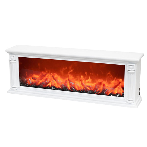 Semineu decorativ, Lumina Led cu Simulare Flacari, alimentare priza sau baterii, 63 X 22 cm