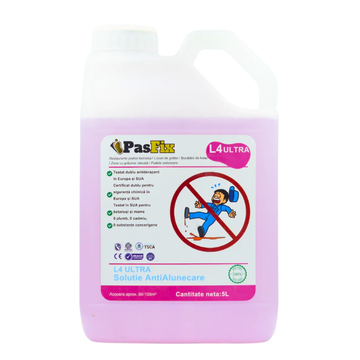 PasFix L4 ULTRA 5L Solutie Antialunecare Profesionala Podele Lucioase Bucatarii Hotel - detaliu produs