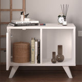 Noptiera Mikonos cu sertar, noptiera dormitor 40 x 55 cm design modern cu picioare inaltate, sertar cu mecanism silentios soft-close, PAL melaminat 18 mm clasa E1, montaj rapid, stil scandinav modern Alb - detaliu 3