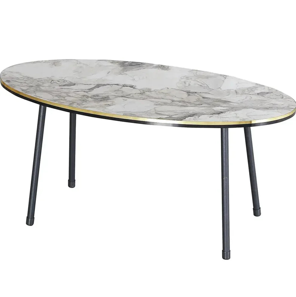 RESIGILAT - Masa de cafea moderna 90x50x42 cm MDF cu picioare metalice