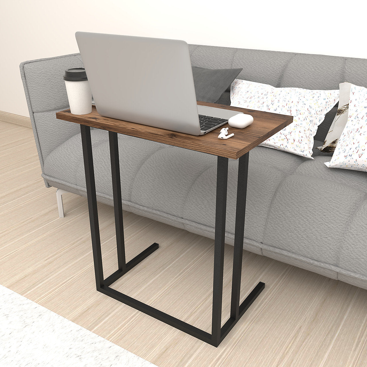 Măsuță multifuncțională din PAL 18 mm, stil scandinav, 44 x 30 cm, inalțime totală 64 cm