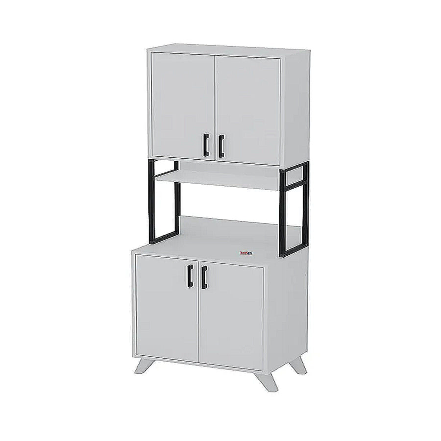 Dulap alb cu 4 uși, multifuncțional, modern, 61 x 25 x 202 cm, alb