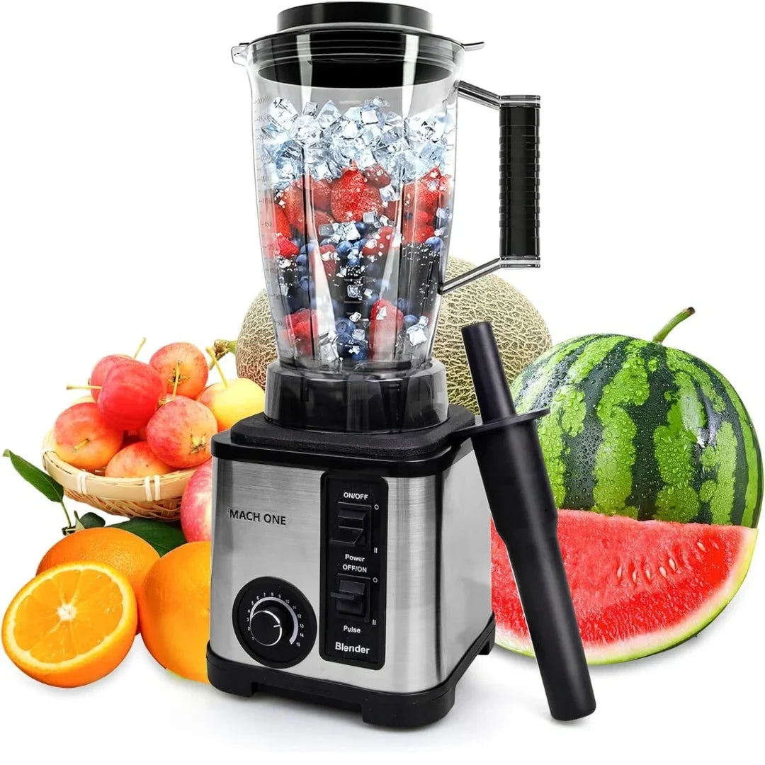 RESIGILAT - Robot de Bucatarie Multifunctional 6-în-1 Mach One BF-5052 – 3 Recipiente, Motor 9500W, 15 Trepte de Viteză, Blender + Tocator + Razatoare