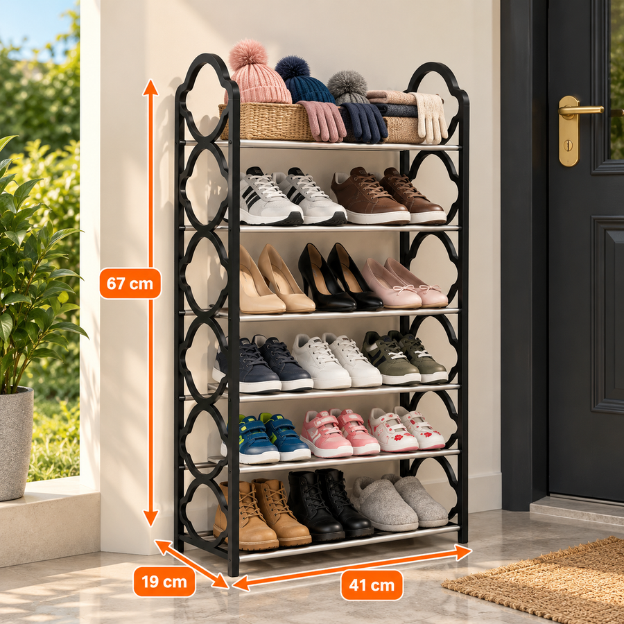 Pantofar cu 5 Rafturi Organizator Incaltaminte Metal Multifunctional Dulap Hol Depozitare Spatiu Economisire - detaliu produs