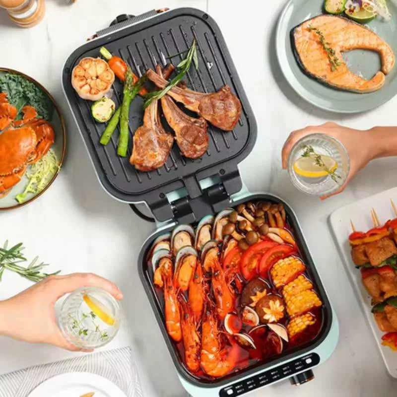 Aparat multifunctional 3 in 1 Hot Pot Grill si Tigaie Dubla, 1600 W