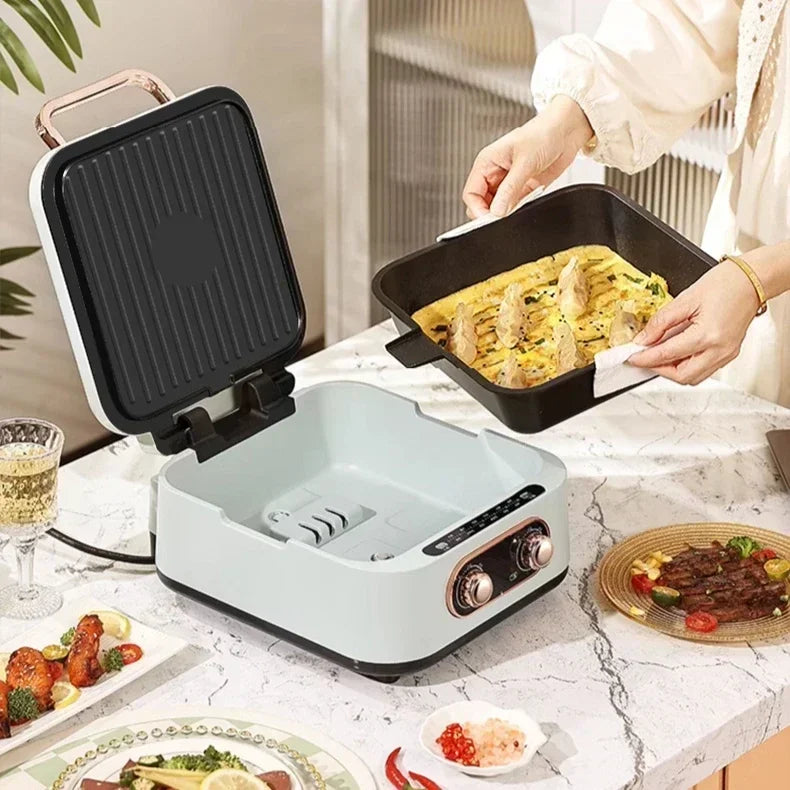 Aparat multifunctional 3 in 1 Hot Pot Grill si Tigaie Dubla, 1600 W