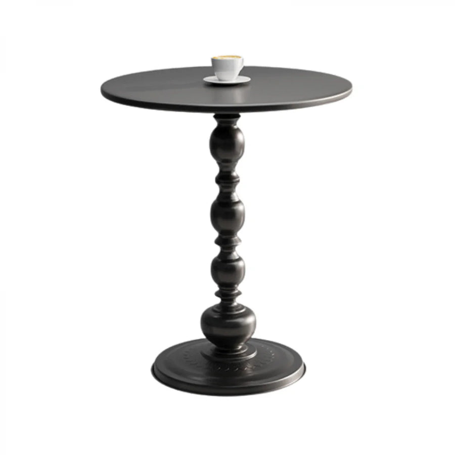 Masuta de cafea retro, fier, pentru living, dormitor sau balcon 52 x 38 cm, negru