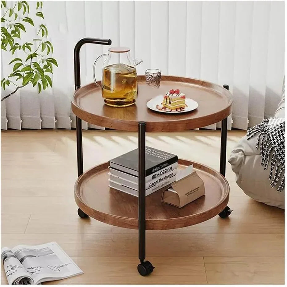 RESIGILAT - Masa rotunda de cafea pentru living, design nordic 40 x 40 x 65cm