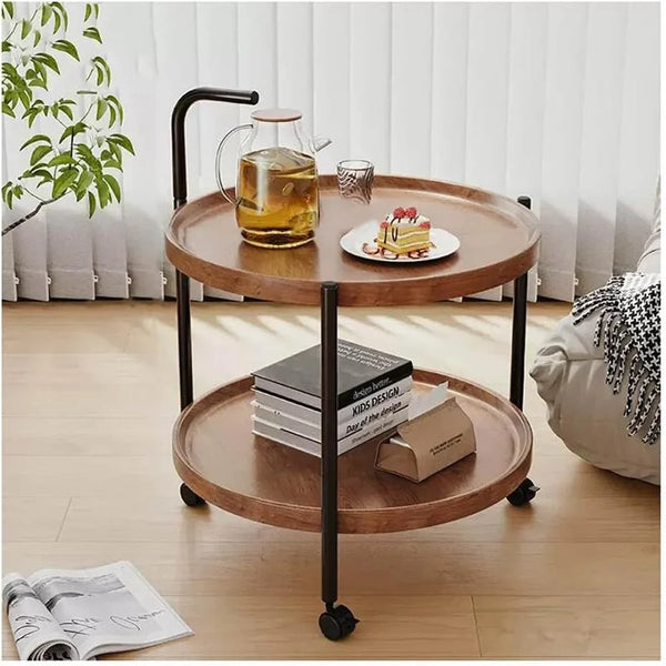 RESIGILAT - Masa rotunda de cafea pentru living, design nordic 40 x 40 x 65cm