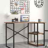 Birou cu 2 rafturi laterale, birou 120 x 60 cm suprafata mare de lucru pentru studiu sau home office, 2 polite pentru dosare carti si accesorii, PAL melaminat 18 mm clasa E1, sustine 40 kg blat, stil modern Pin natur - detaliu 3