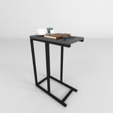 Masuta laterala din metal 45 x 25 cm, side table, masuta canapea compacta, cadru metalic + blat PAL melaminat 18 mm, greutate redusa se misca usor, perfecta langa canapea sau pat, stil modern industrial Antracit - vedere principala