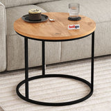 Set 2 masute Hilal Zigon, masute cafea 60 x 50 cm, stil Zigon se imping una sub alta, picioare metalice + blat PAL melaminat 18 mm clasa E1, perfecte living birou sau apartament mic, stil modern scandinav Pin natur - detaliu 4