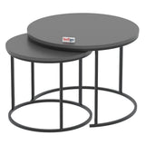Set 2 masute Hilal Zigon, masute cafea 60 x 50 cm, stil Zigon se imping una sub alta, picioare metalice + blat PAL melaminat 18 mm clasa E1, perfecte living birou sau apartament mic, stil modern scandinav Antracit - detaliu 6
