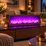 Șemineu Electric Decorativ LED cu Telecomandă, Multicolor – 60 × 21 × 10 cm - detaliu produs