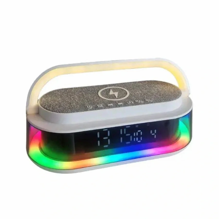 Boxa inteligenta cu ceas LED, incarcare wireless, 15W, Bluetooth 5.3 ,radio FM