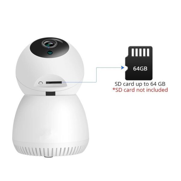 Camera de supraveghere Smart WiFi Full HD 1080P cu Night Vision, Rotire 355°/55°, Audio bidirectional si Detectie miscare