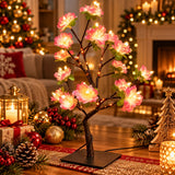 Pom Decorativ LED cu Flori, Ramuri Flexibile, Timer și Alimentare USB/Baterii – 44 cm - detaliu produs
