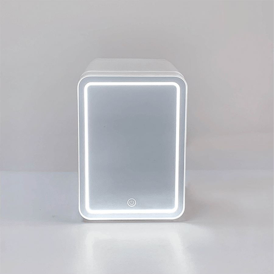 Mini Frigider pentru Cosmetice, functie de Racire si Incalzire, capacitate 4 litri, cu Oglinda si Iluminare LED, 12 V si 220 V