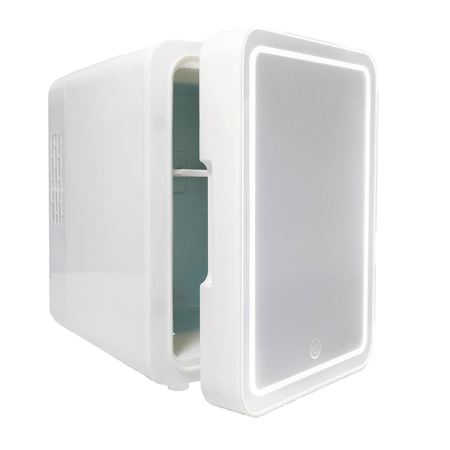 Mini Frigider pentru Cosmetice, functie de Racire si Incalzire, capacitate 4 litri, cu Oglinda si Iluminare LED, 12 V si 220 V