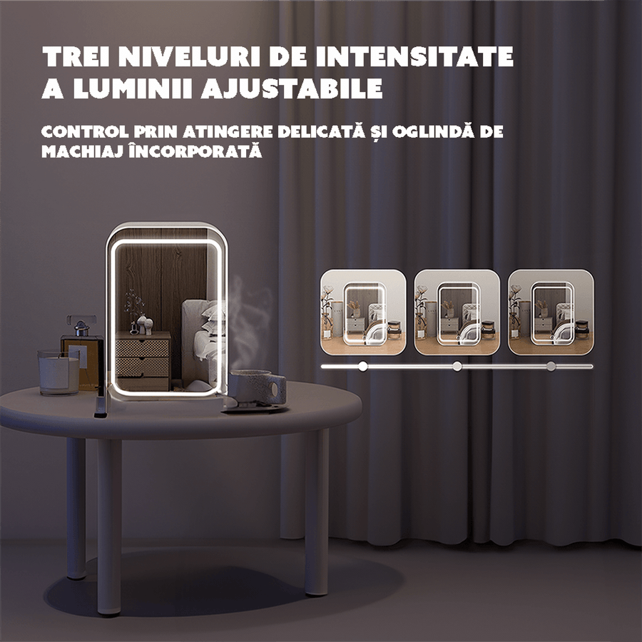 Mini Frigider pentru Cosmetice, functie de Racire si Incalzire, capacitate 4 litri, cu Oglinda si Iluminare LED, 12 V si 220 V