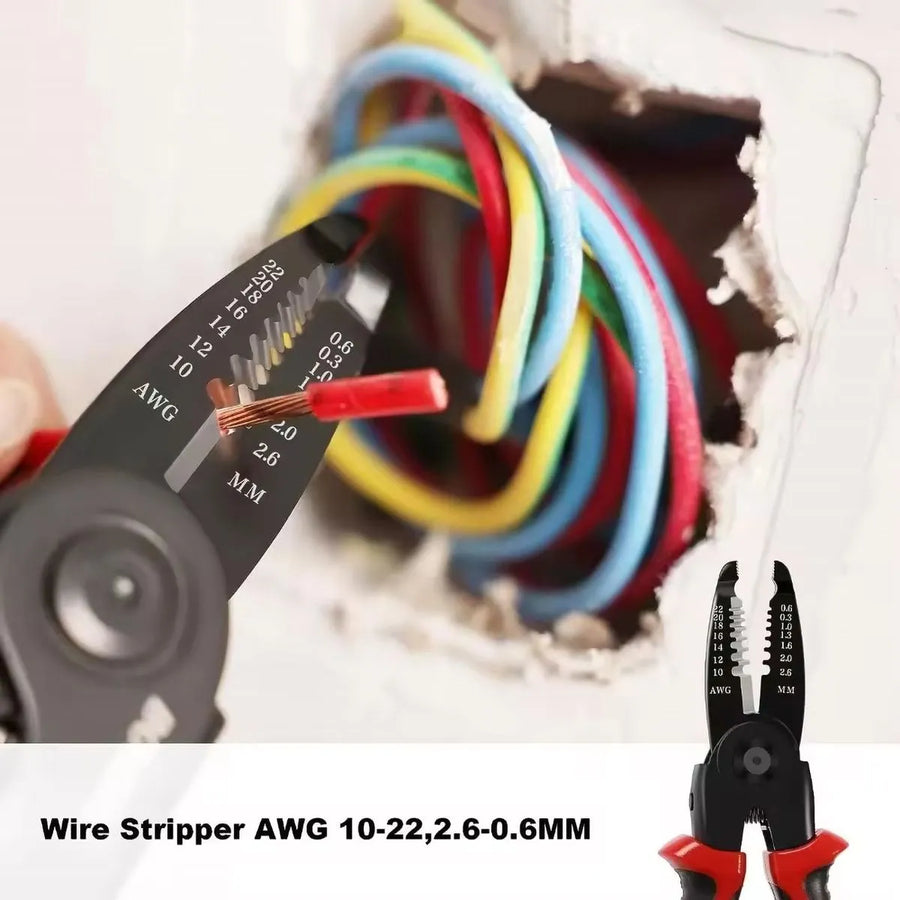 Clește multifuncțional 5 în 1 cu capete interschimbabile, Patent, Taietor Cablu, Dezizolator, Cleste Sertizare, Foarfeca de tabla, cap interschimbabil, maner ergonomic, izolat electric