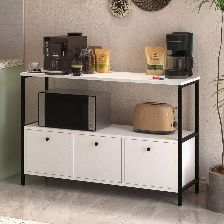 Consola cu usa rabatabila, masa hol 100 x 80 cm, spatiu interior + raft superior pentru decoratiuni sau corespondenta, PAL melaminat 18 mm clasa E1 rezistent la uzura, stil modern scandinav ideal hol sau living Alb - detaliu 4