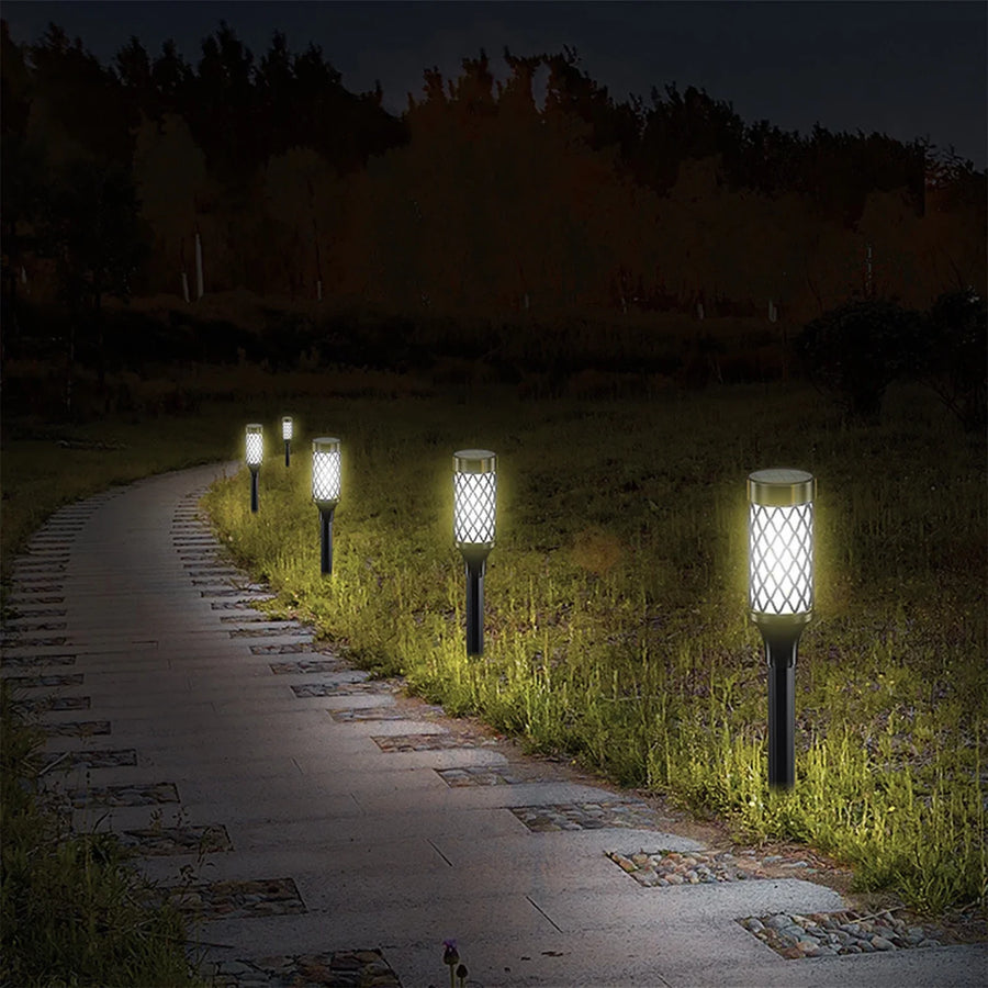 Set 4 Lampi solare LED pentru gradina, 10 LED SMD2835, iluminare automata, 38.5 cm