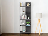 Raft Biblioteca Asimetric 5 Polite MDF Negru Decorativ Perete - detaliu produs
