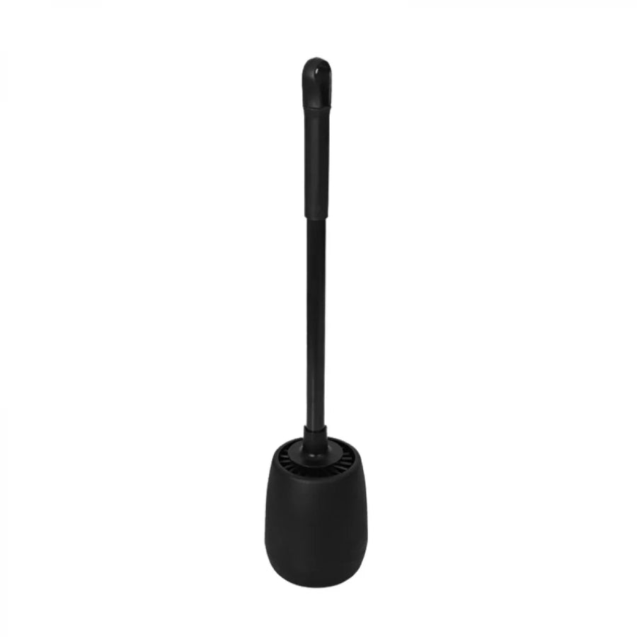 Perie de wc din silicon cu recipient pentru scurgerea apei, suport autoadeziv, 10 cm x 52.5 cm