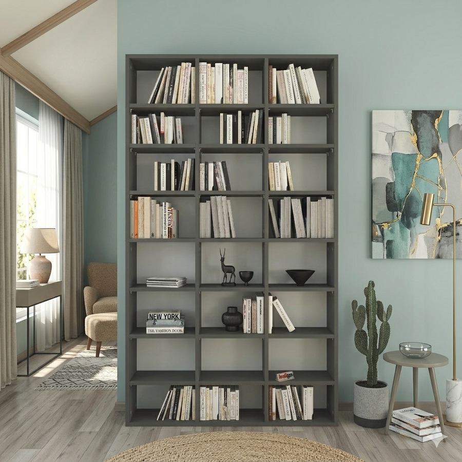 Biblioteca cu 24 de rafturi, design modern, spațiu generos, calitate superioară 101.8 x 16,3 x 178 cm