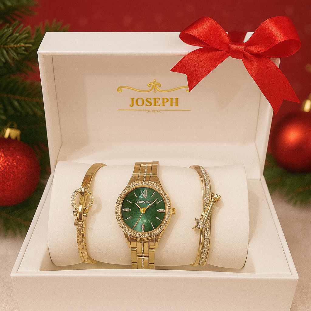 Set Ceas Elegant Dama cu Bratari Decorate cu Cristale