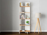 Raft Biblioteca Asimetric 5 Polite MDF Negru Decorativ Perete - detaliu produs