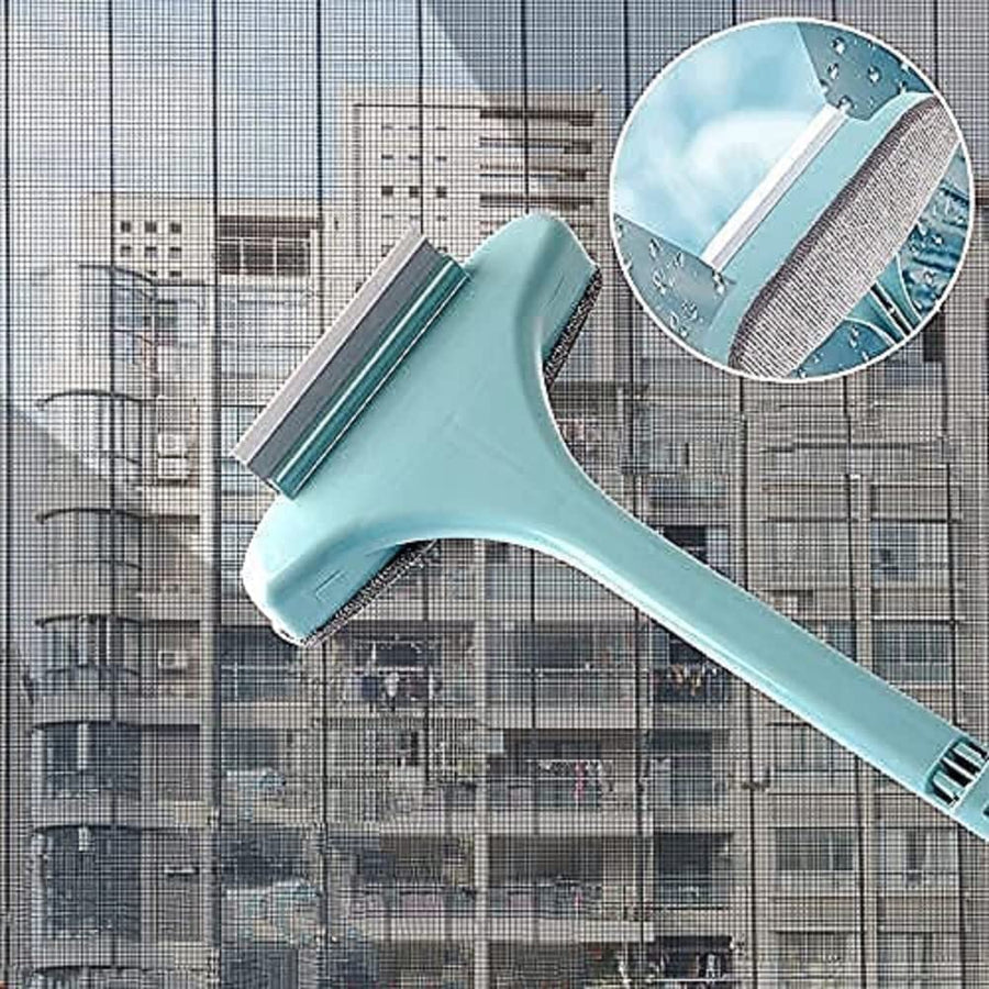 Perie Curatare Geamuri 2 in 1 cu Racleta si Perii pentru Plase Tantari Suprafete Multiple - detaliu produs