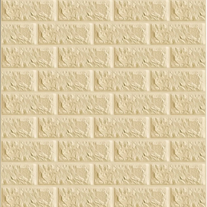 Tapet 3D Autoadeziv Model Caramida Crem 70x77cm Set 10 Bucati - detaliu produs