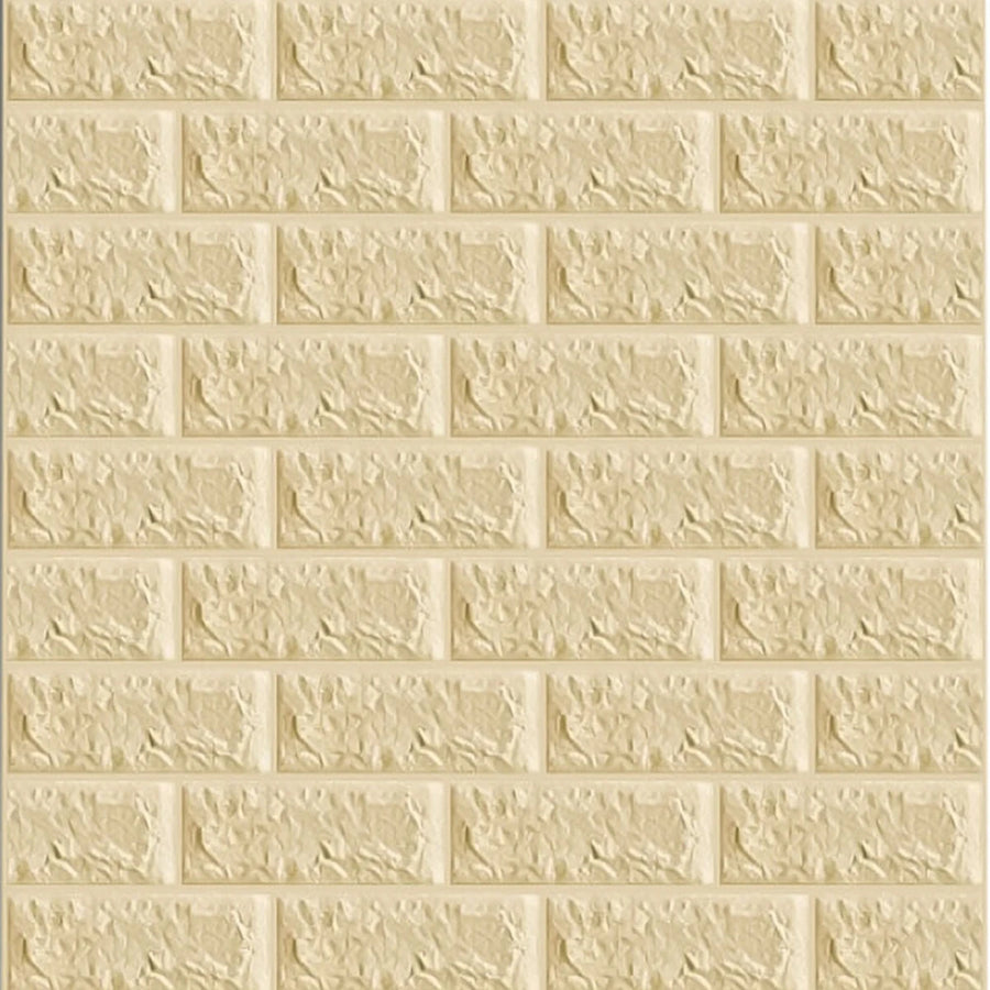 Tapet 3D Autoadeziv Model Caramida Crem 70x77cm Set 10 Bucati - detaliu produs