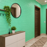 Tapet 3D Caramida Turcoaz Auto-Adeziv pentru Interior 70x77cm Decorativ - detaliu produs