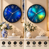 Ceas de Perete Premium, 30 cm, Mecanism Silențios, Cadran Albastru cu Accente Cristal - imagine principala
