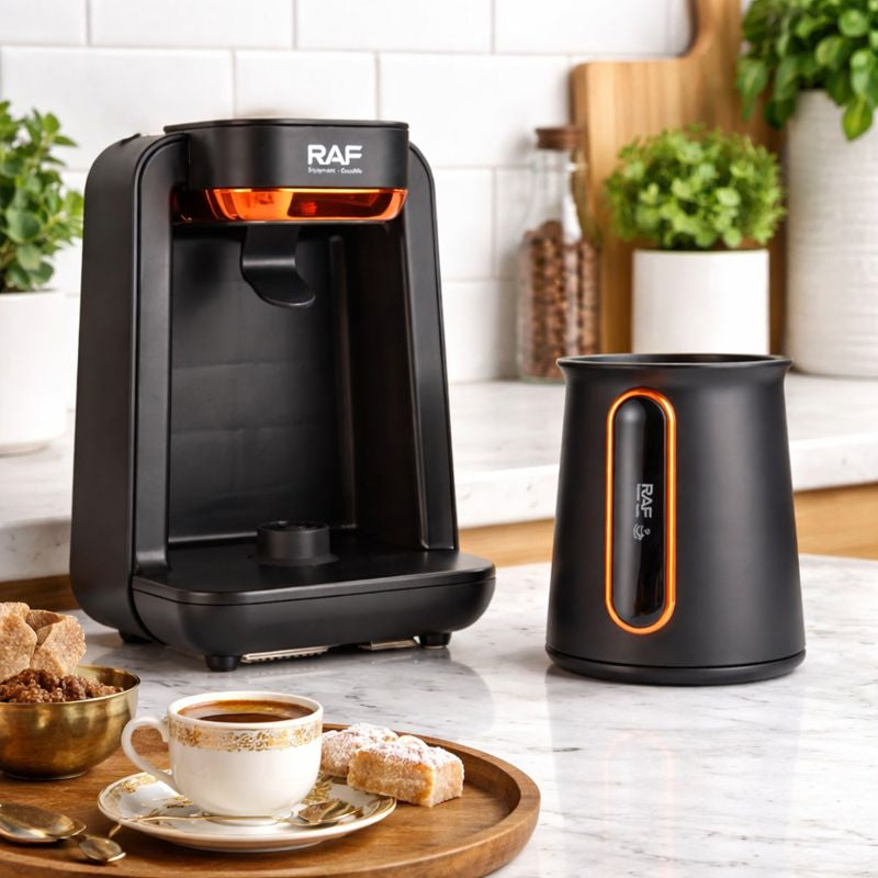 Mașină de cafea grecească RAF 147H, 600W cu Capacitate 300ml Negru